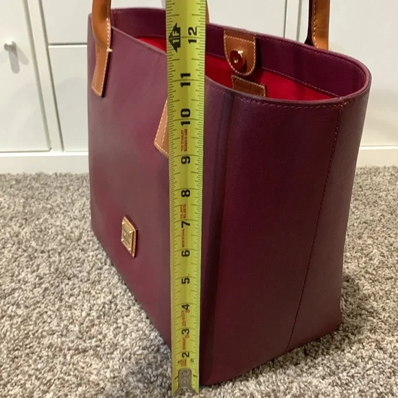 Dooney and Bourke Small Russel Tote in Cranberry Saffiano Leather - Picture 6 of 14